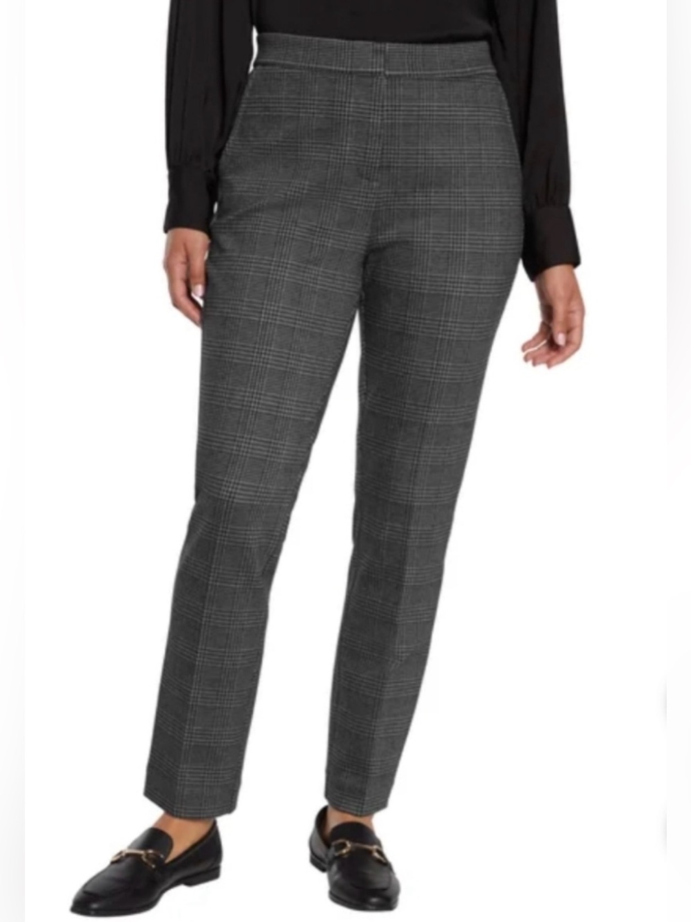 Banana Republic Ponte Pant High-Rise Plaid Trousers Size 10 NWT